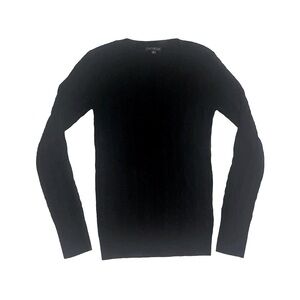 Express Black Cable Knit Long Sleeve Scoop Neck 100% Cashmere Sweater, small